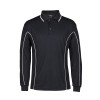 Black White Long Sleeve Piping Polo